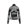 Mugler Draped Mesh Top In Black