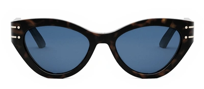 Dior Signature B7i 20b0 Cd40130i 52v Cat Eye Sunglasses In Blue