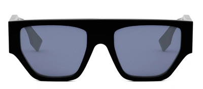 Fendi O'lock Fe 40108 U 01v Flattop Sunglasses In Blue