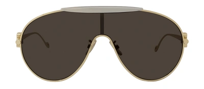 Loewe Lw 40111 U 30e Shield Sunglasses In Brown