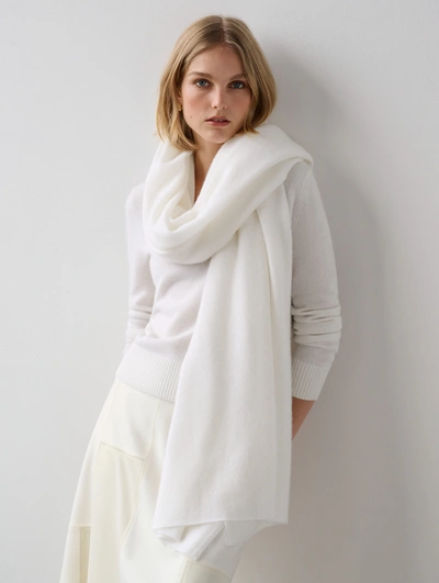 White + Warren Cashmere Travel Wrap In Soft White