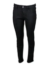 Jacob Cohen Leather Hand Coated 5 Pocket Trousers Kimberly Skynny Regular Waist Regular Waist In Soft Stretch Fa In Black
