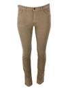 Jacob Cohen Kimberly Trousers With Cigarette Cuts In Soft Velvet A Thousand Lines With 5 Pockets In Brown
