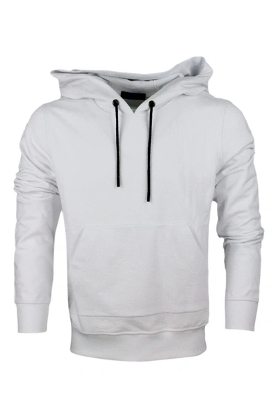 Kiton Crew Neck Sweatshirt With Long Sleeve Hood In White