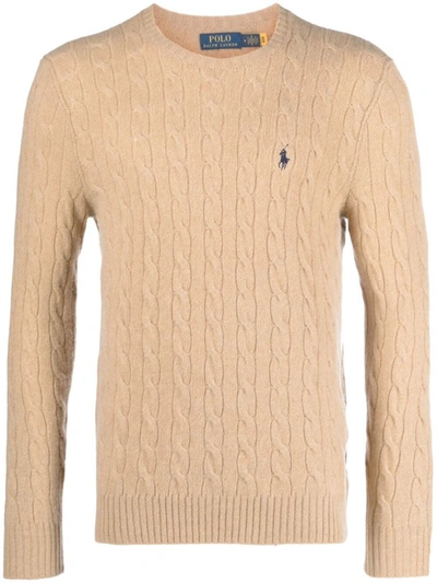 Polo Ralph Lauren Long Sleeve Crew Neck Pullover Clothing In Brown