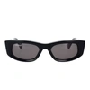 Off-white Sculpted Rectangle Sunglasses Uv Protection In Black