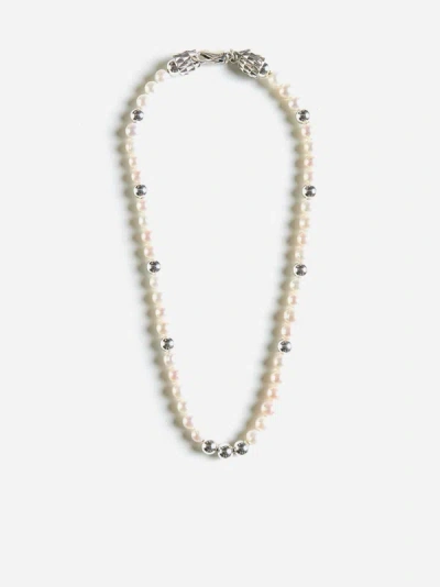 Emanuele Bicocchi Pearls Necklace In Silver