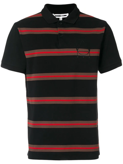 Mcq By Alexander Mcqueen Striped Cotton-piqué Polo Shirt In Black