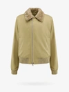 Burberry Shearling Trimmed Cotton Jacket In Green