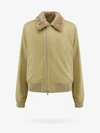 Burberry Bomber-style Coat With Plush Collar In Green