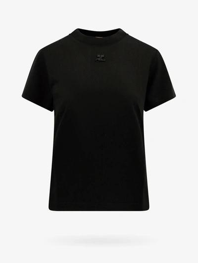 Courrèges T-shirt With Logo In Black