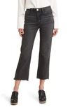 FRAME FRAME LE JANE FRAYED CROP STRAIGHT LEG JEANS