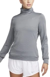 Nike Women's Therma-fit Swift Element Turtleneck Running Top In Grey