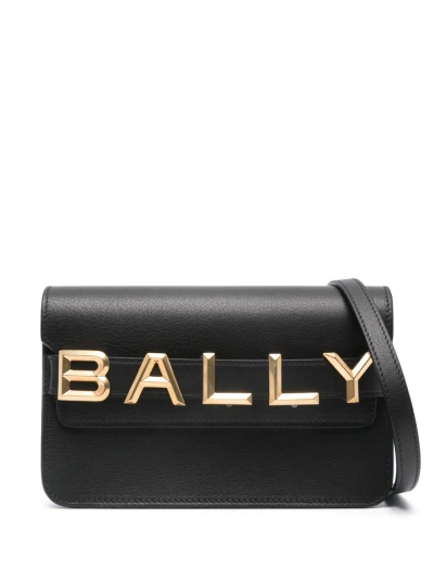 Bally Logo Leather Crossbody Bag In Black