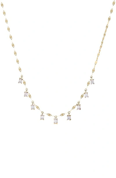 Lana 14k Emerald-cut Diamond Rain Necklace In Yellow Gold