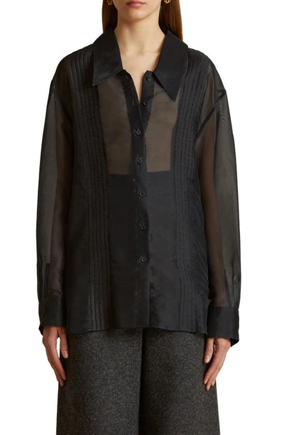 Khaite Nori Silk Shirt In Black