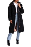 AVEC LES FILLES THERMAL PUFF™ FAUX DOWN WATER RESISTANT HOODED LONGLINE PUFFER COAT