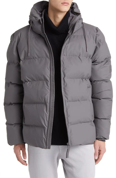 Rains Alta Waterproof Padded Jacket In Grey