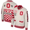 THE WILD COLLECTIVE UNISEX THE WILD COLLECTIVE CREAM OHIO STATE BUCKEYES JACQUARD FULL-ZIP SWEATER