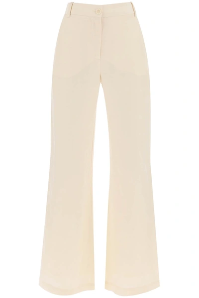 By Malene Birger Carass Cropped Woven Flared Pants In White