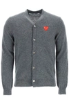 Comme Des Garçons Play Comme Des Garcons Play Heart Patch Cardigan In Grey
