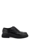 Dolce & Gabbana Black Leather Derby Shoes In Black