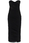 Dolce & Gabbana Draped Tulle Corset Dress In Black