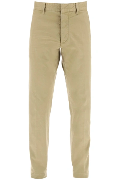 Dsquared2 Cool Guy Pants In Stretch Cotton In Beige