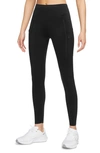 Nike Women's Go Therma-fit High-waisted 7/8 Leggings With Pockets In Black/black