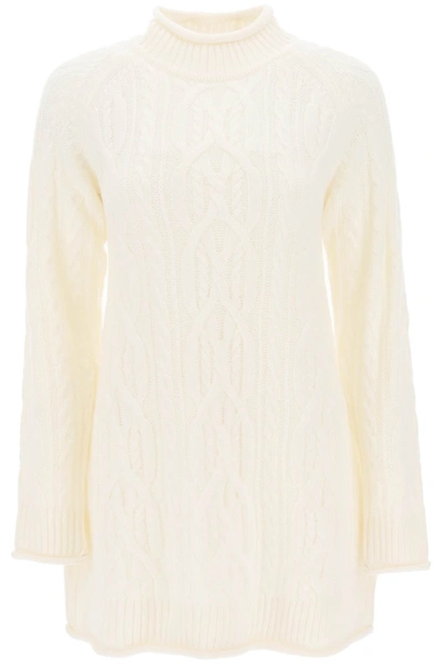 Loulou Studio Cashmere Cable-knit Jumper Dress In White