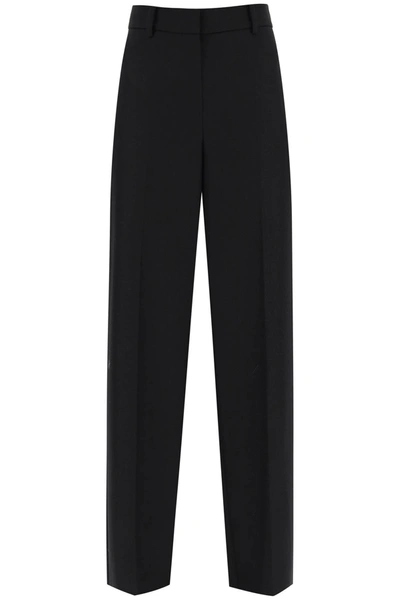 Magda Butrym Light Wool Wide Leg Pants Women In Black