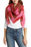 Nordstrom Square Wool Scarf In Pink Rose Artistic Spots