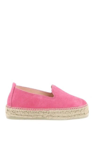 Manebi Suede Leather Espadrilles In Pink