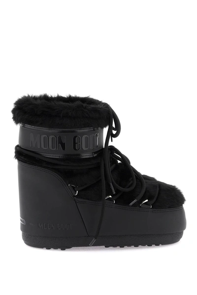Moon Boot Faux Fur Icon Low Boots In Black