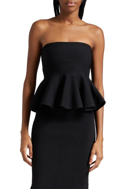 A.l.c Eliza Strapless Peplum Top In Black