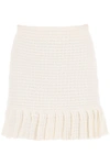 Self-portrait Self Portrait Ladies Cream Sequin Textured Knit Skirt In White