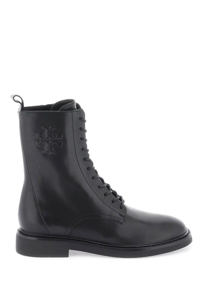 Tory Burch Double T Combat Boots In Black