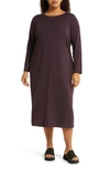 Eileen Fisher Scoop-neck Jersey-knit Midi Dress In Cassis