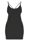 Heron Preston Black Stretch Polyester Blend Mini Dress In Black