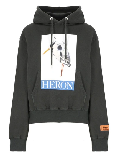Heron Preston Heron Bird Cotton Hoodie In Black