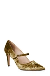 Bruno Magli Gemma Mary Jane Pump In Olive Crushed Velvet