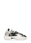 Lanvin Natural Black Flash-knit Sneakers In Ivory