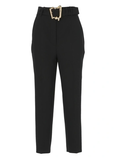 Moschino High-waisted Cropped Trousers In Black