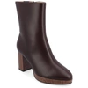 Journee Collection Romer Tru Comfort Platform Bootie In Brown