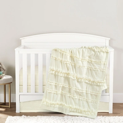Lush Decor Belle Ruffled Baby/toddler 3 Piece Bedding Set In Ivory