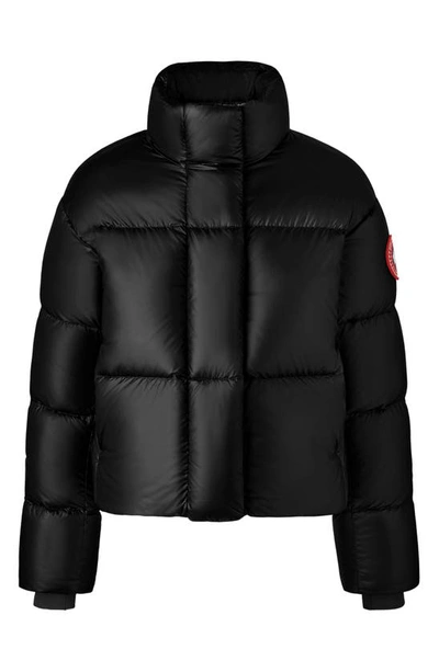Canada Goose Cypress Cropped Puffer Jacket In Black_noir
