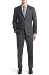 Daniel Hechter Norris Plaid Wool Suit In Grey