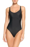 Skims Seamless Sculpt Scoop Neck Thong Bodysuit Bodysuit In Onyx In Onyx