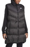 Nike Women's  Sportswear Windpuffer Therma-fit Loose Long Puffer Vest In Black