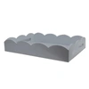 Addison Ross Ltd Chiffon Grey Medium Lacquered Scallop Serving Tray In Grey